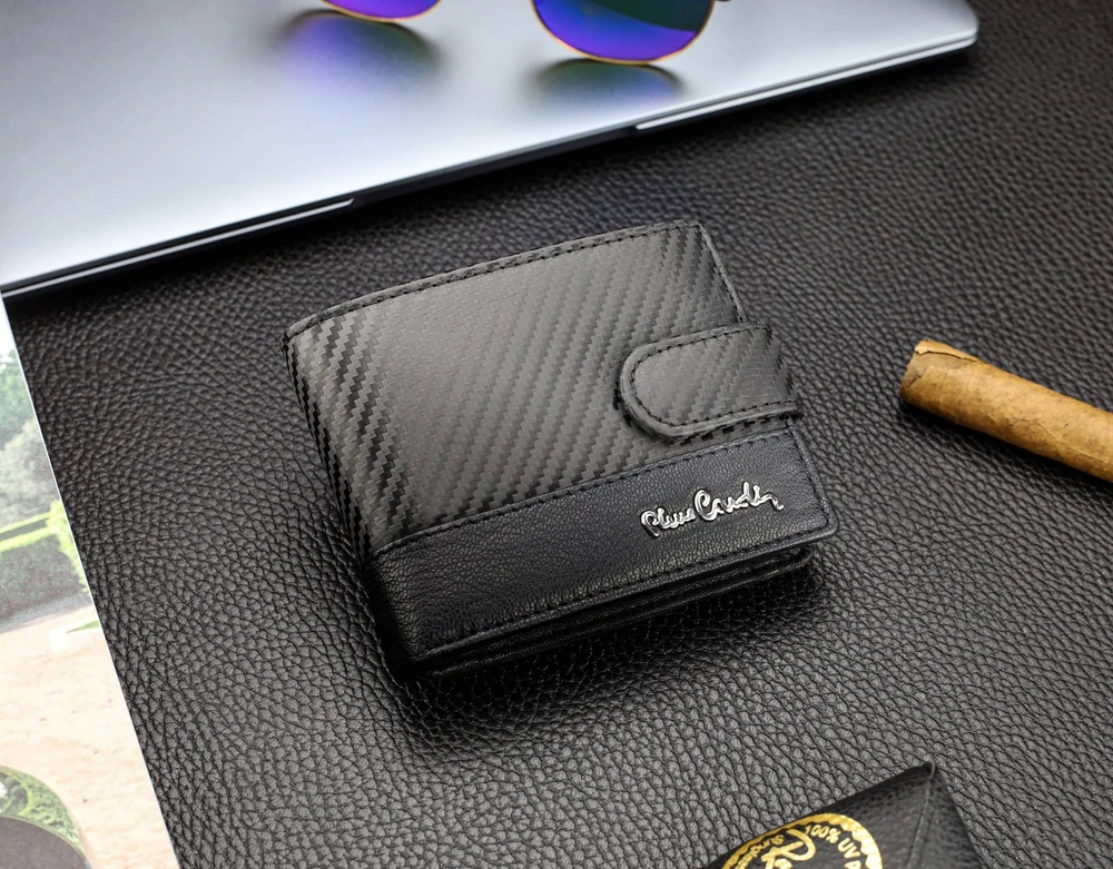 Vyriška odinė piniginė Pierre Cardin, juoda, RFID apsauga A423706