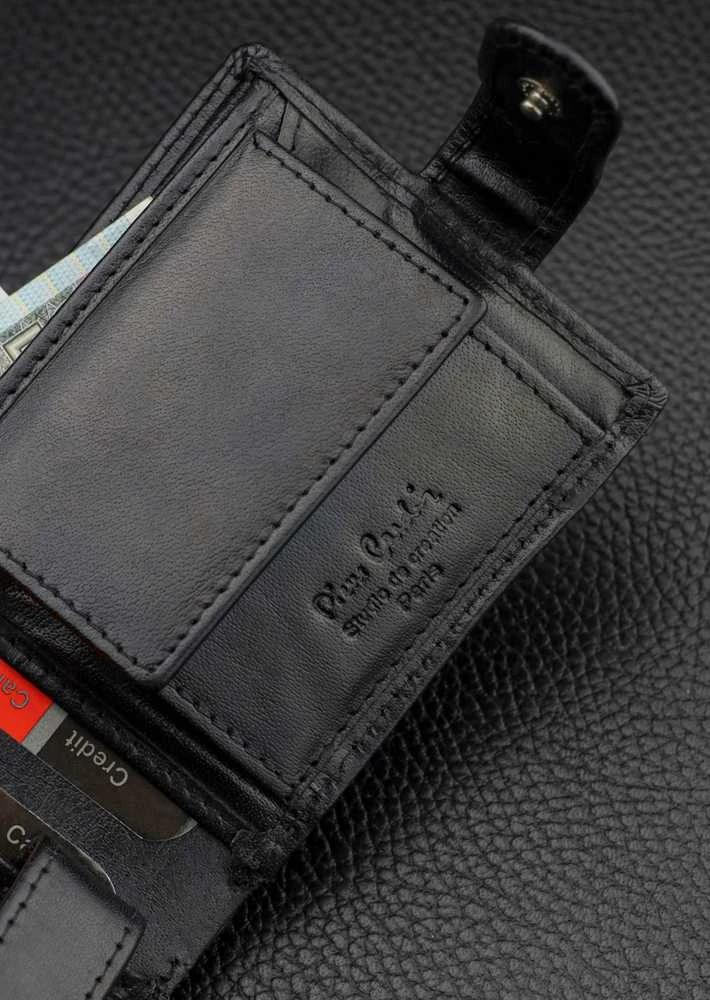 Vyriška odinė piniginė Pierre Cardin, juoda, RFID apsauga A323706
