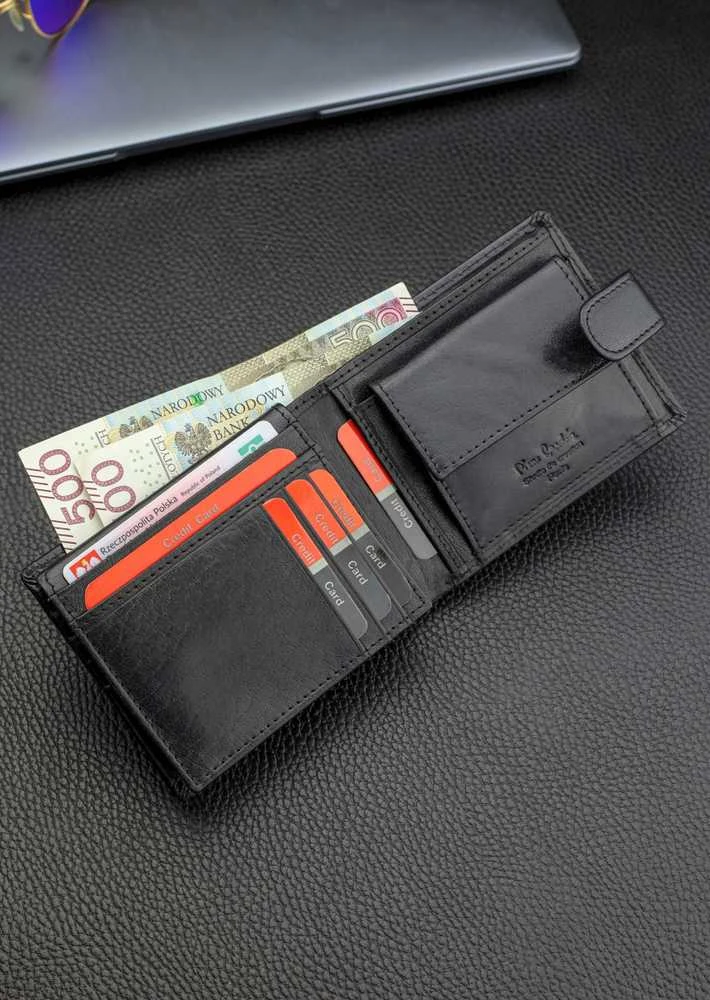 Vyriška odinė piniginė Pierre Cardin, juoda, RFID apsauga A5288706