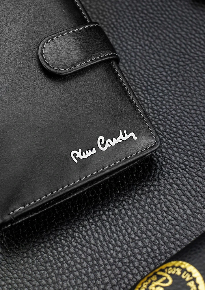 Vyriška odinė piniginė Pierre Cardin, juoda, RFID apsauga A623406