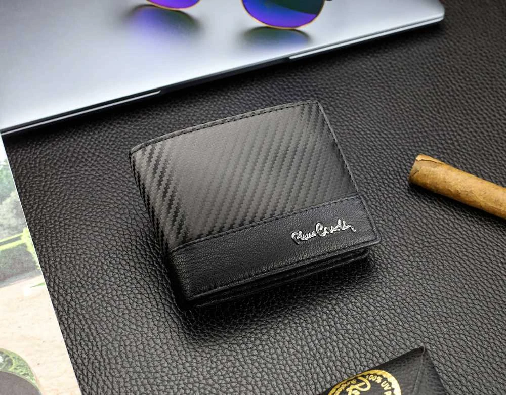 Vyriška odinė piniginė Pierre Cardin, juoda, RFID apsauga 323706