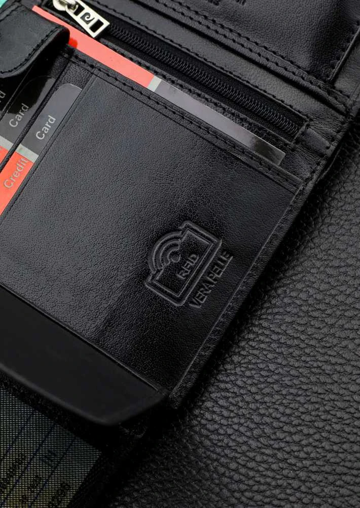Vyriška odinė piniginė Pierre Cardin, RFID, juoda 623206