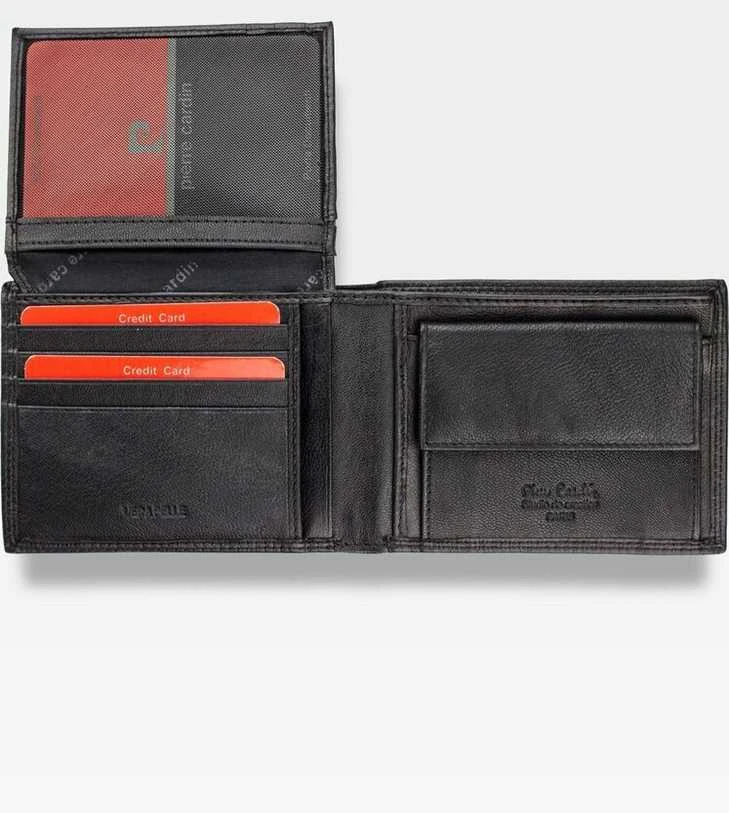 Vyriška odinė piniginė Pierre Cardin Tilak43 8806, juodos spalvos