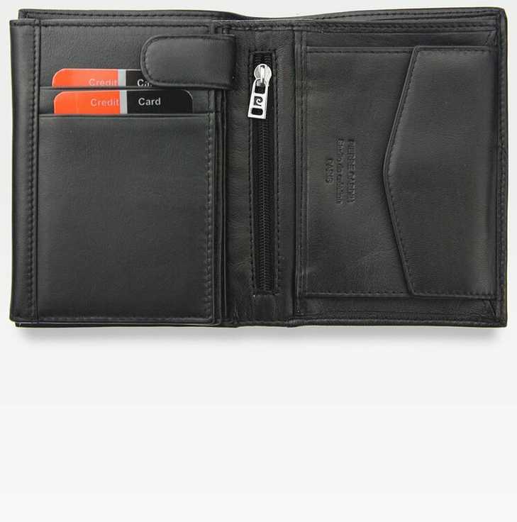 Vyriška odinė piniginė Pierre Cardin Tilak58 326 su RFID apsauga, juodos spalvos