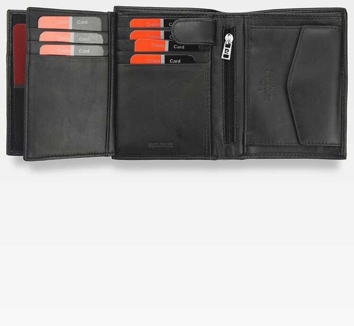 Vyriška odinė piniginė Pierre Cardin Tilak58 326 su RFID apsauga, juodos spalvos
