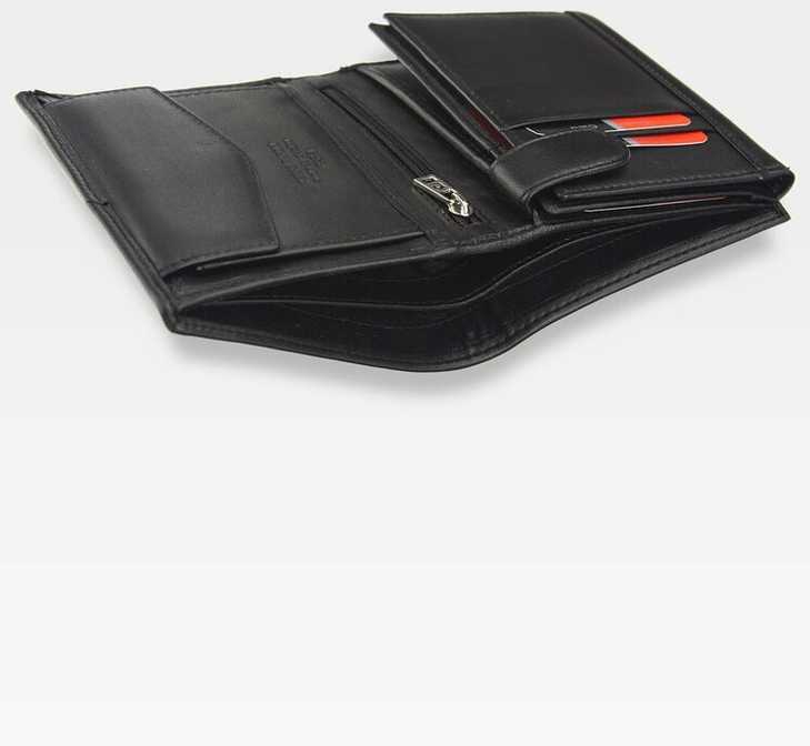 Vyriška odinė piniginė Pierre Cardin Tilak58 326 su RFID apsauga, juodos spalvos