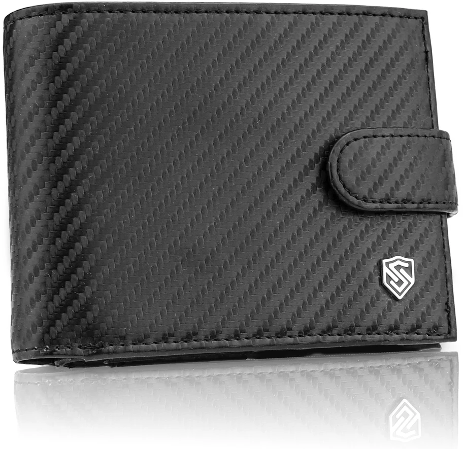 Vyriška odinė piniginė Stevens 325A Carbon, juoda