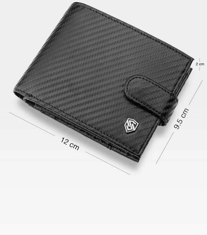 Vyriška odinė piniginė Stevens 325A Carbon, juoda