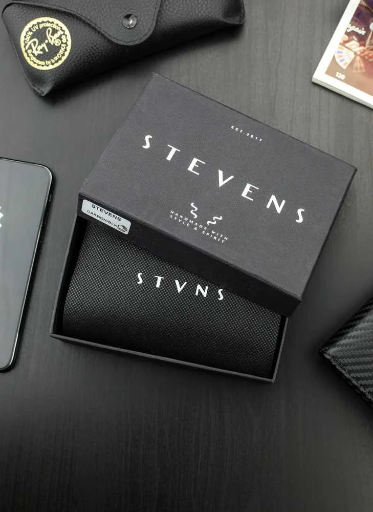 Vyriška odinė piniginė Stevens 325A Carbon, juoda