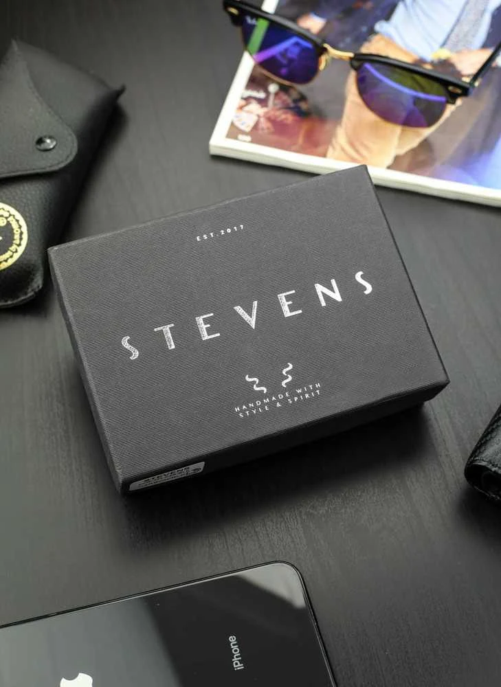 Vyriška odinė piniginė Stevens 325A Carbon, juoda