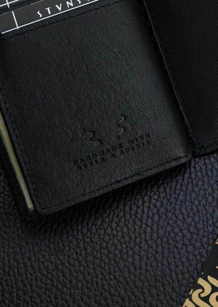 Vyriška odinė piniginė Stevens 326 Carbon, juoda
