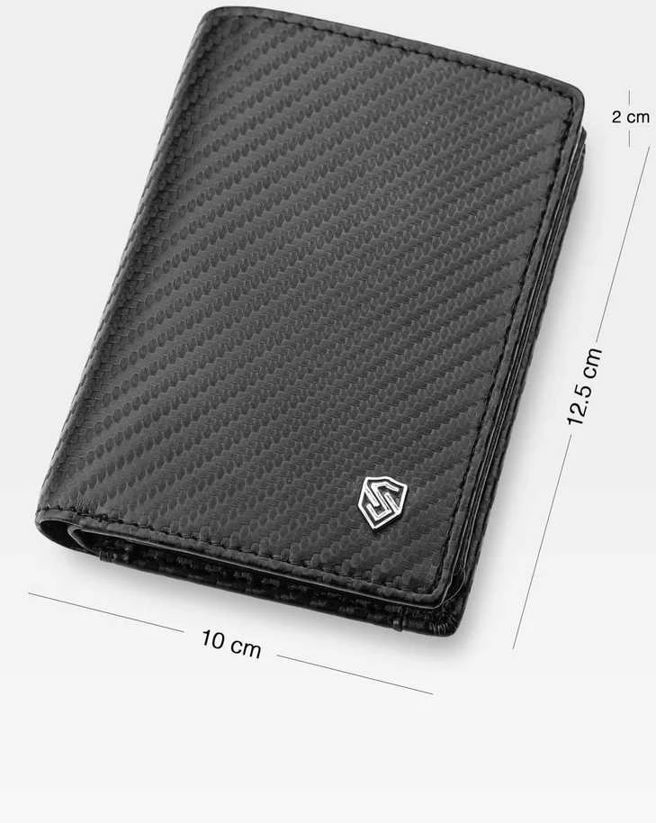 Vyriška odinė piniginė Stevens 326 Carbon, juoda
