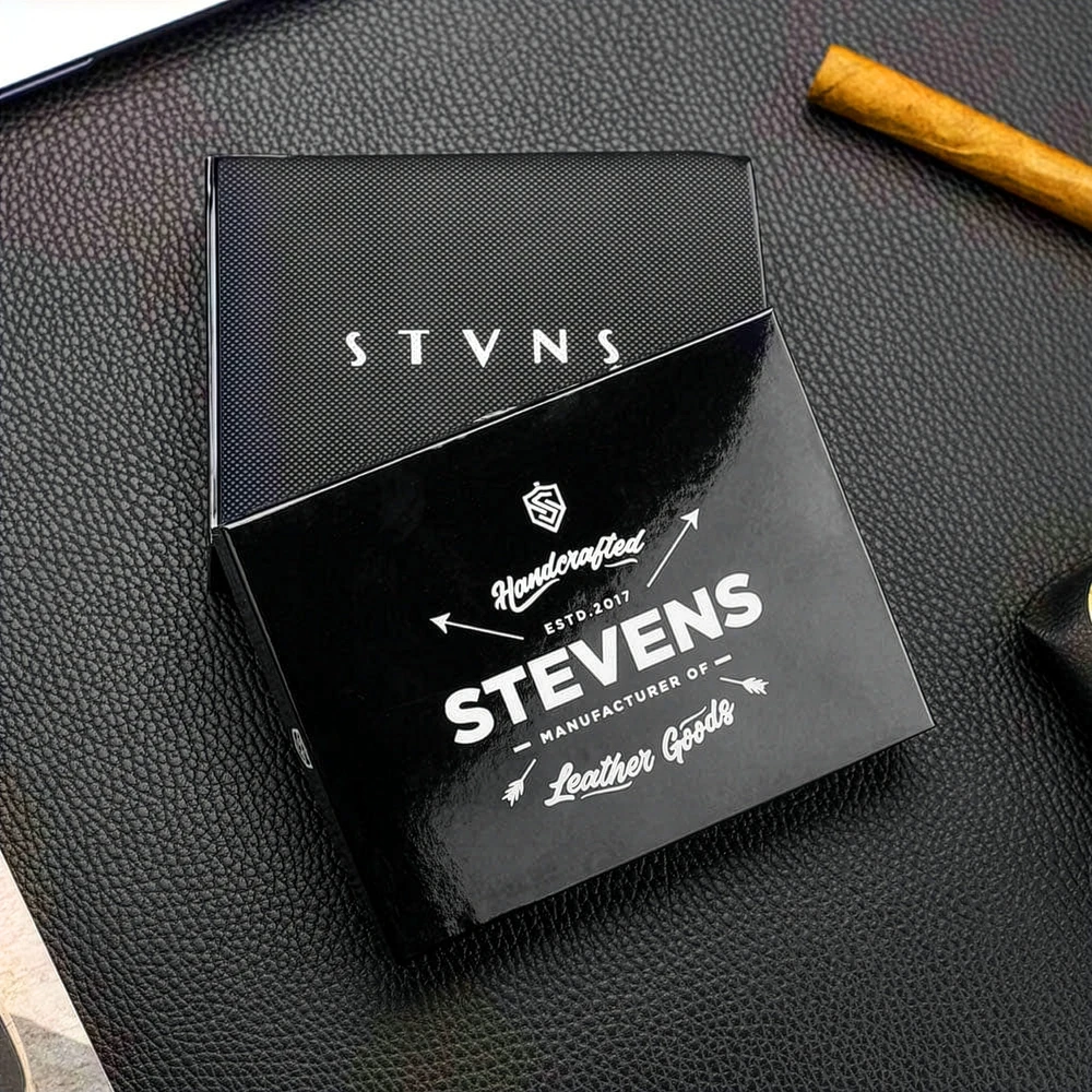 Vyriška odinė piniginė Stevens, juoda