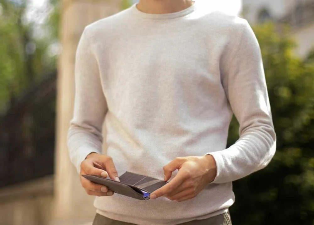 Vyriška odinė piniginė Stevens RFID su apsauga Plona SLIM