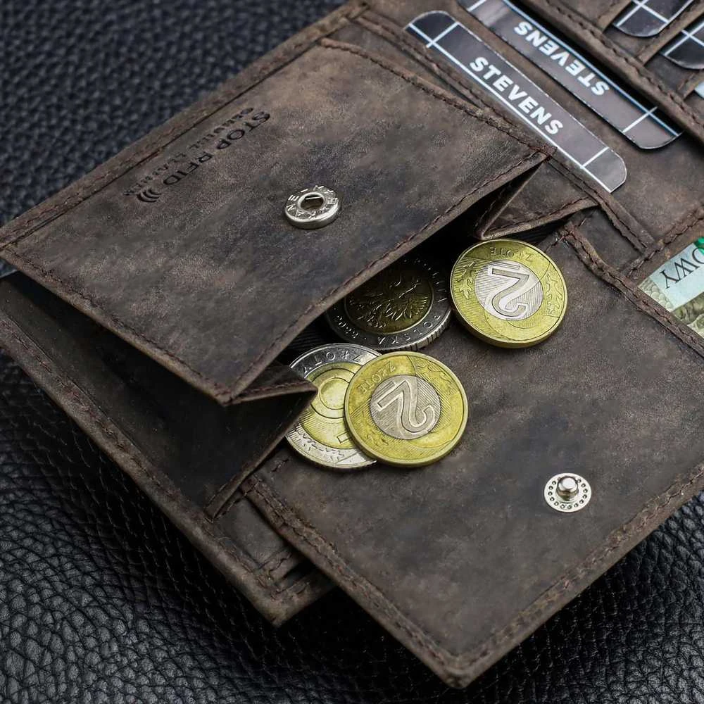 Vyriška odinė piniginė Stevens Slim, juoda CB-8824-R