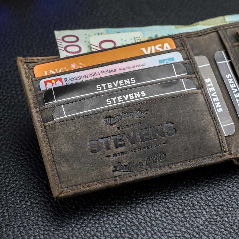 Vyriška odinė piniginė Stevens Slim, juoda CB-8824-R