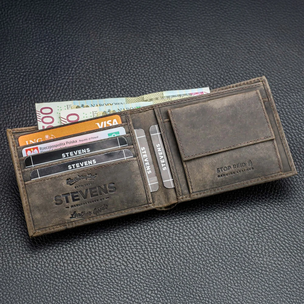 Vyriška odinė piniginė Stevens Slim, juoda CB-8824-R
