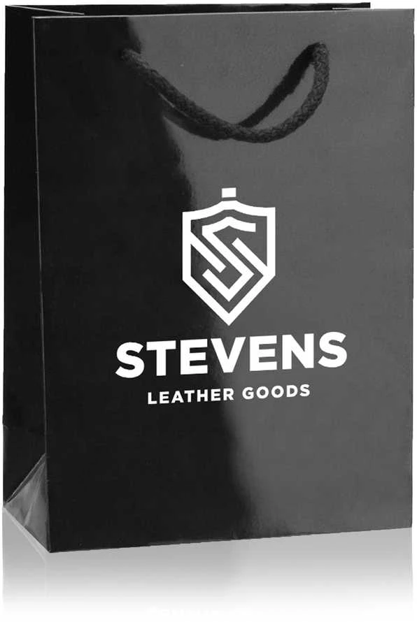 Vyriška odinė piniginė Stevens su RFID apsauga, juoda PREMIUM W-325A