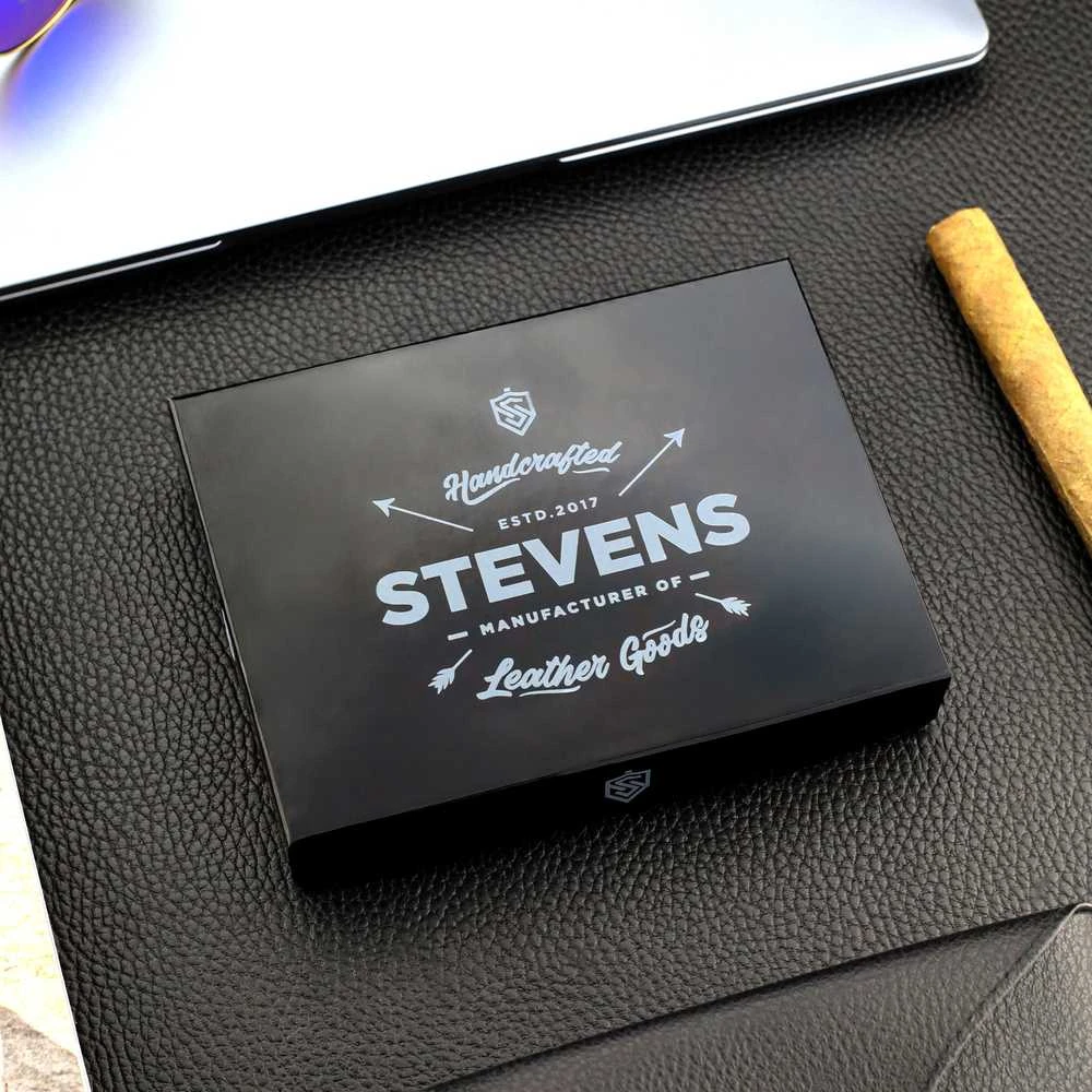 Vyriška odinė piniginė Stevens su RFID apsauga, juoda PREMIUM 07-325A