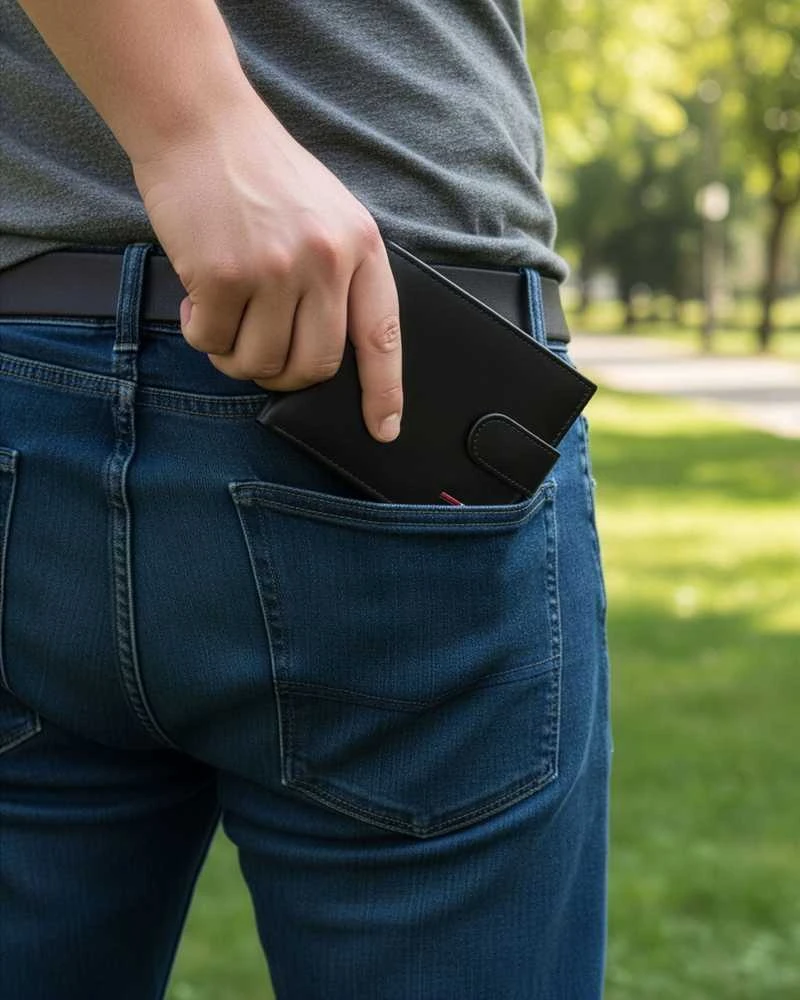 Vyriška odinė piniginė Stevens su RFID apsauga, juoda PREMIUM 07-325A