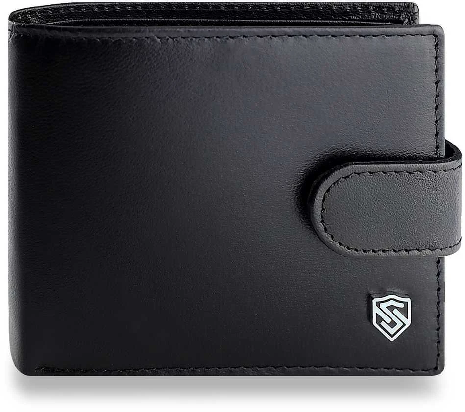 Vyriška odinė piniginė Stevens su RFID apsauga, juoda PREMIUM 03-325A