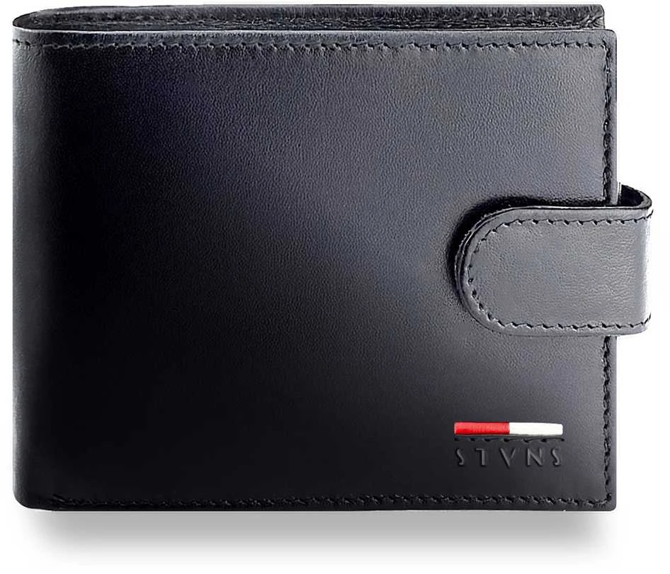 Vyriška odinė piniginė Stevens su RFID apsauga, juoda PREMIUM 07-325A