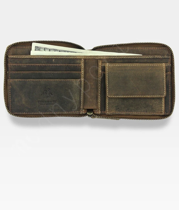 Vyriška odinė piniginė Visconti 702 Hunter, ruda