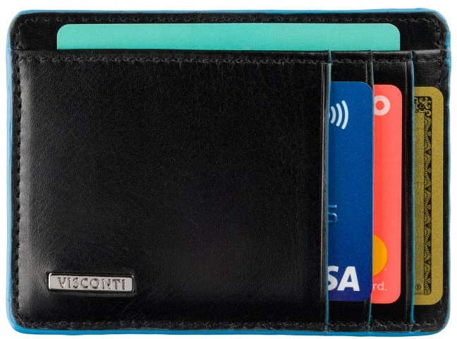 Vyriška odinė piniginė, Visconti Monaco ALP91, juoda, su RFID apsauga