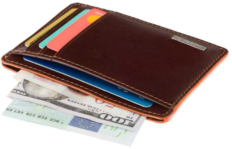 Vyriška odinė piniginė, Visconti Monaco ALP91, tamsiai ruda, su RFID apsauga