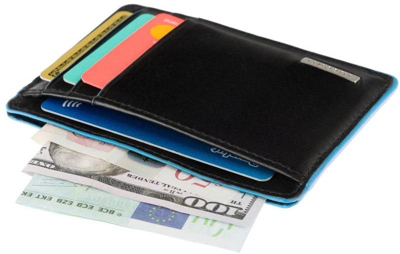 Vyriška odinė piniginė, Visconti Monaco ALP91, juoda, su RFID apsauga