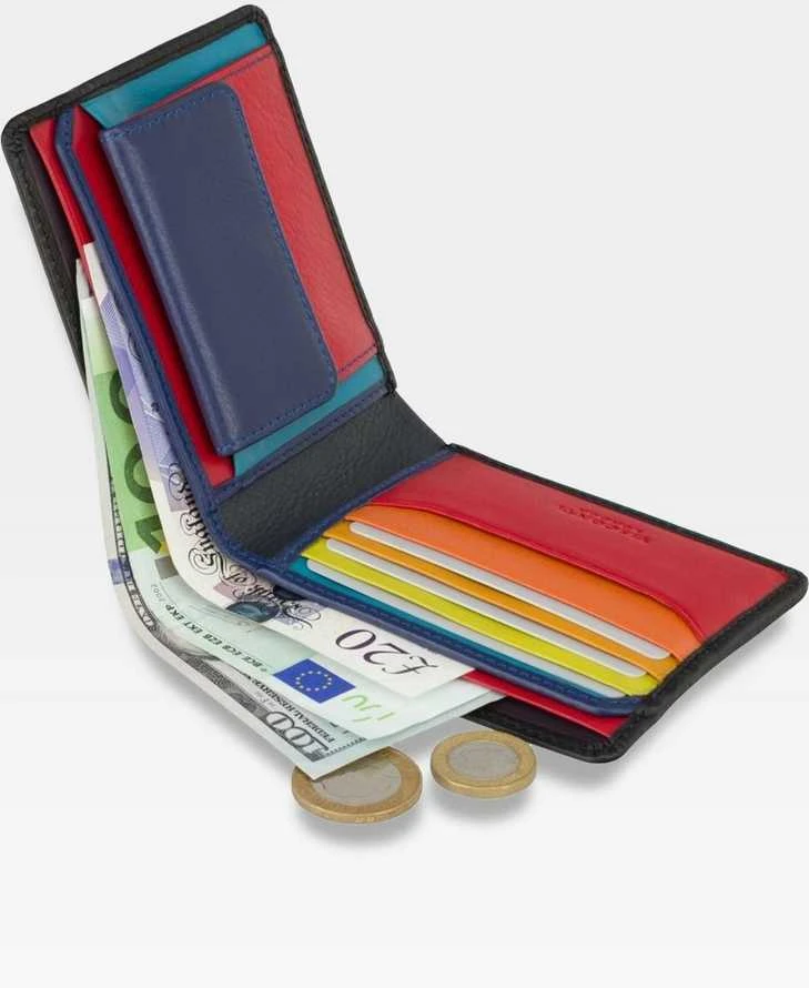 Vyriška odinė piniginė Visconti SP61 su RFID apsauga, juoda