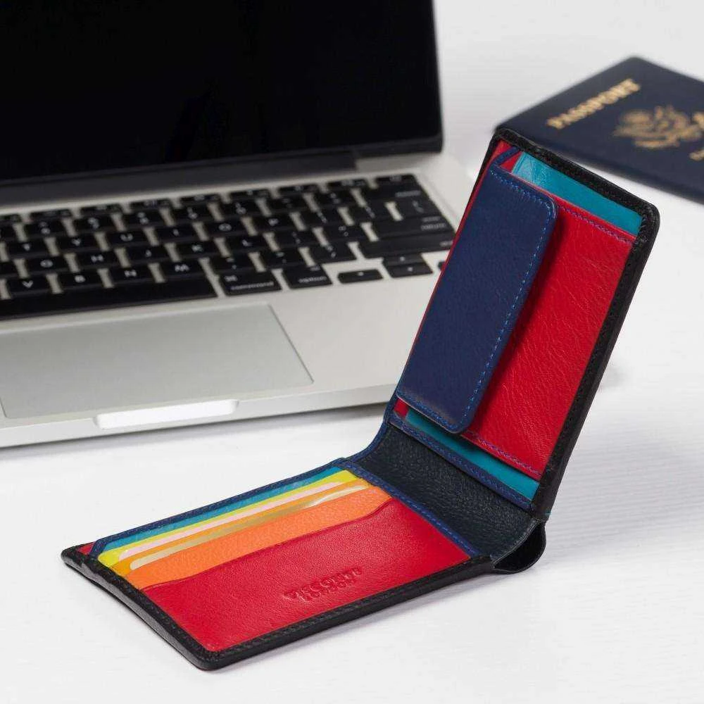 Vyriška odinė piniginė Visconti SP61 su RFID apsauga, juoda