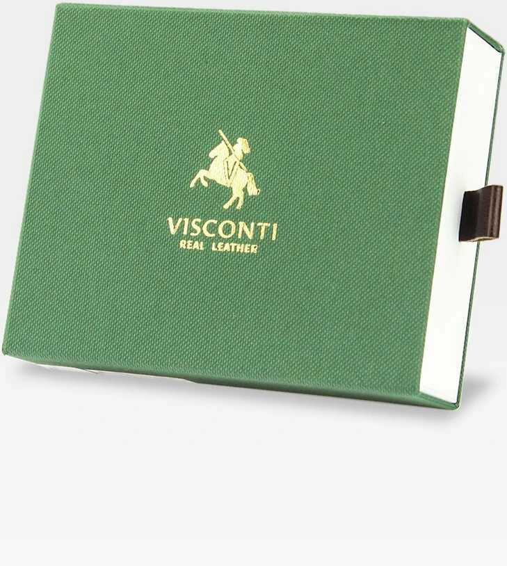 Vyriška odinė piniginė Visconti su RFID apsauga, juoda