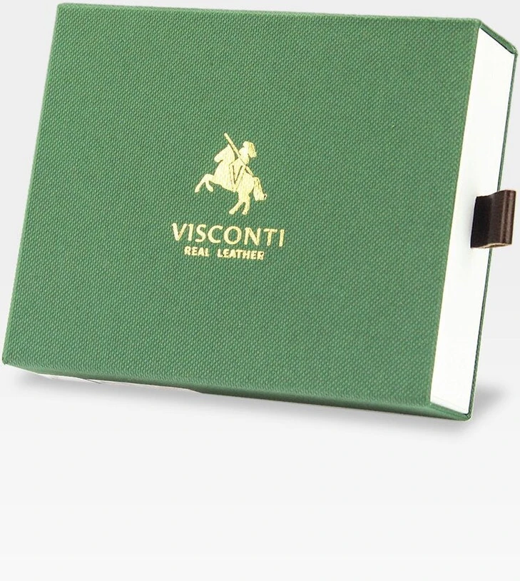 Vyriška odinė piniginė Visconti su RFID apsauga, juoda
