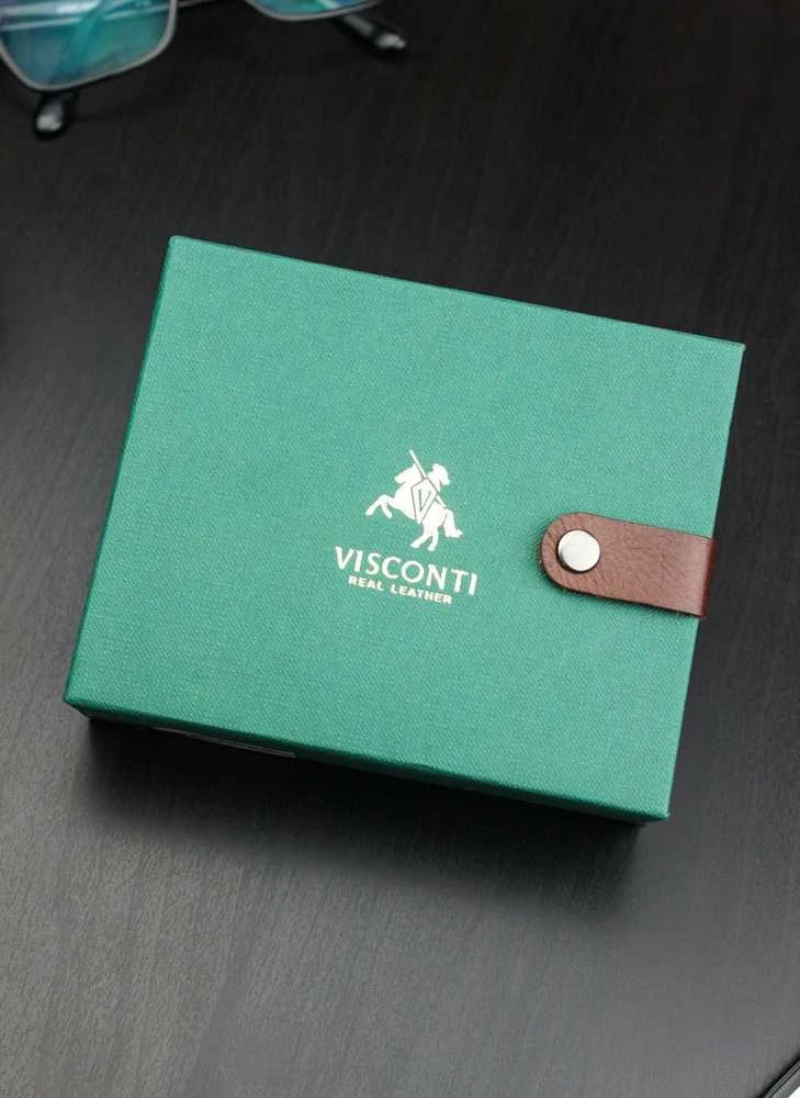 Vyriška odinė piniginė Visconti Torino, ruda