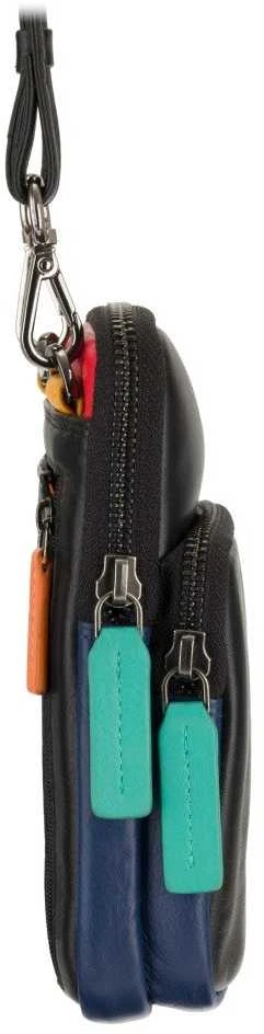 Vyriška odinė rankinė, Visconti S-5, juoda-mėlyna