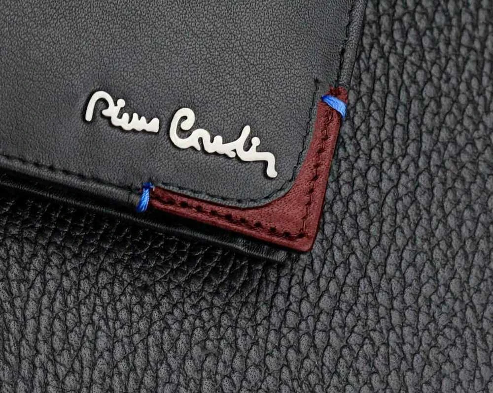 Vyriška piniginė Pierre Cardin, juoda-raudona, natūrali oda, RFID apsauga 75TILAK
