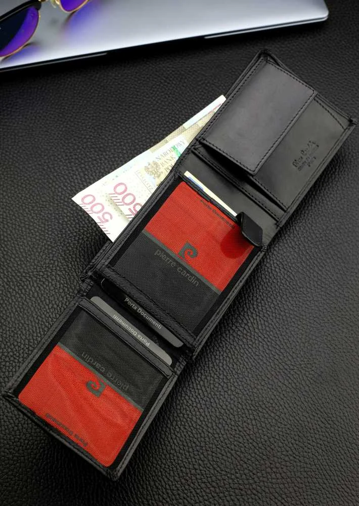 Vyriška piniginė Pierre Cardin, odinė, su RFID apsauga 423306