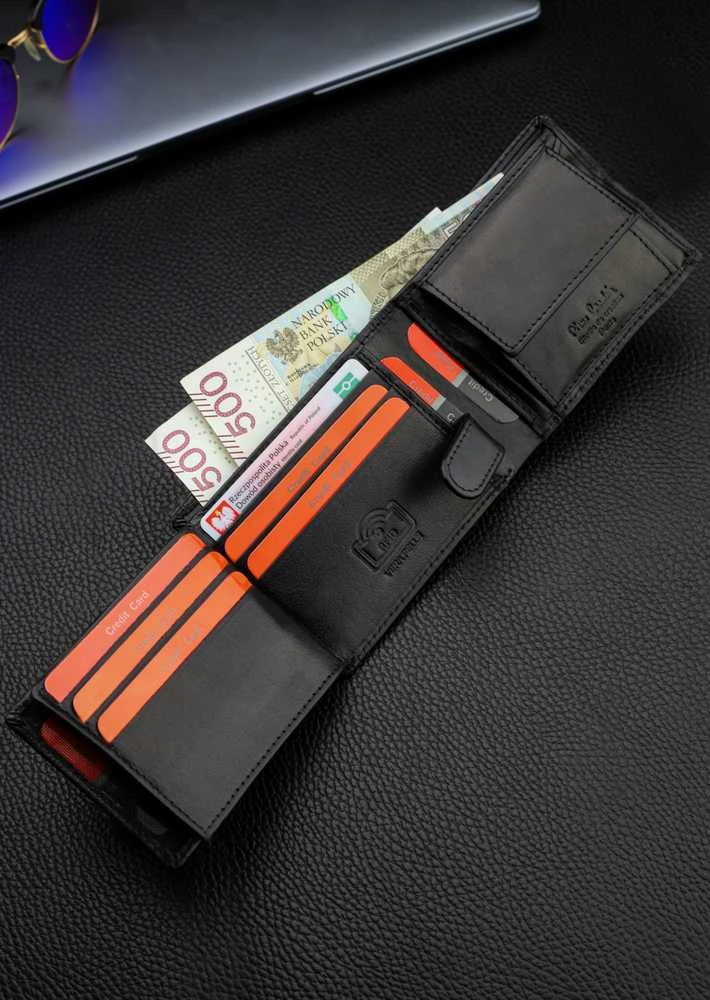 Vyriška piniginė Pierre Cardin, su RFID apsauga, juoda YS603