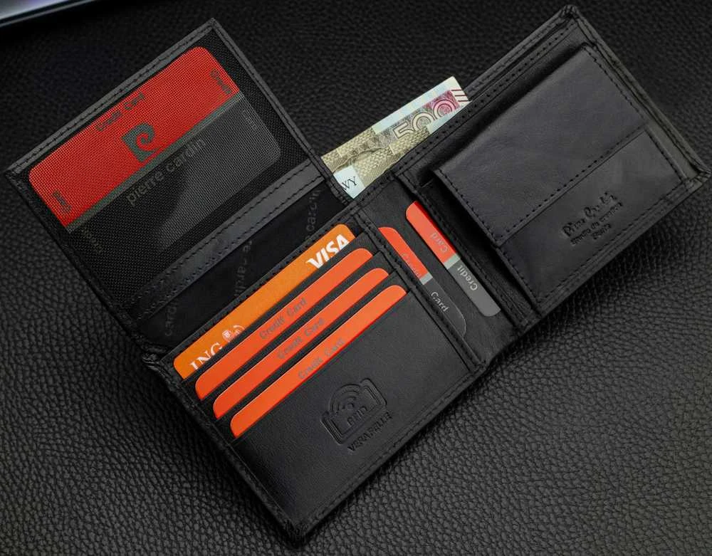 Vyriška piniginė Pierre Cardin, su RFID apsauga, juoda 5288306
