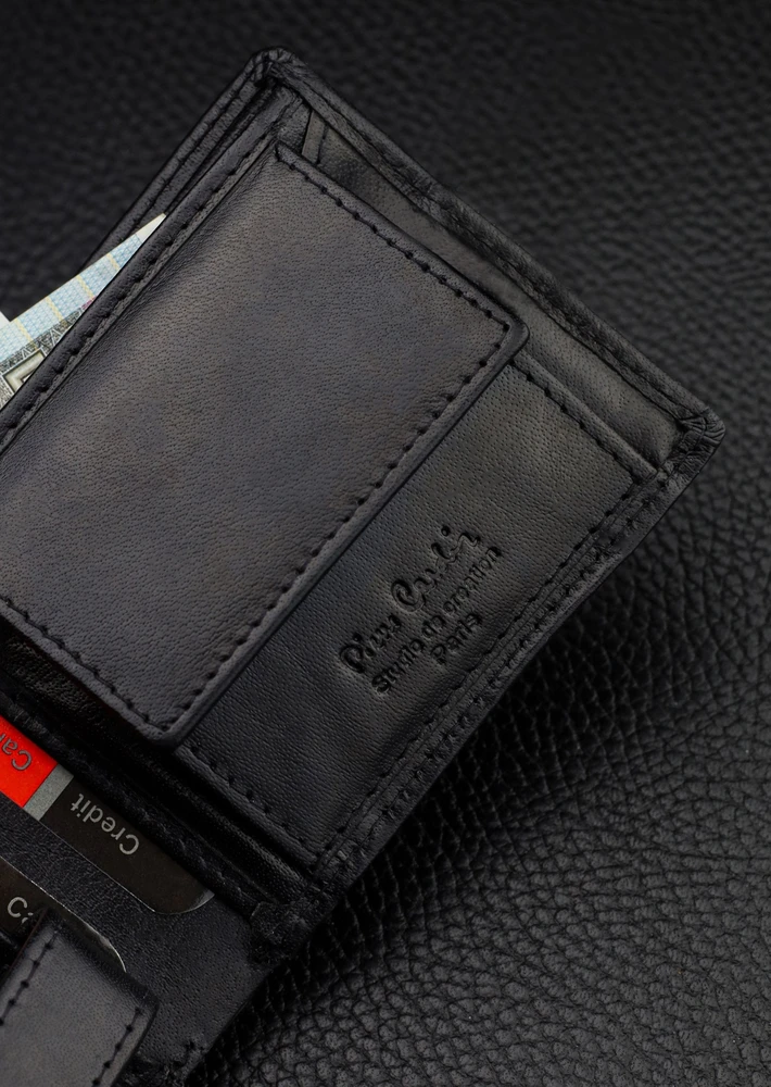 Vyriška piniginė Pierre Cardin, su RFID apsauga, juoda YS603