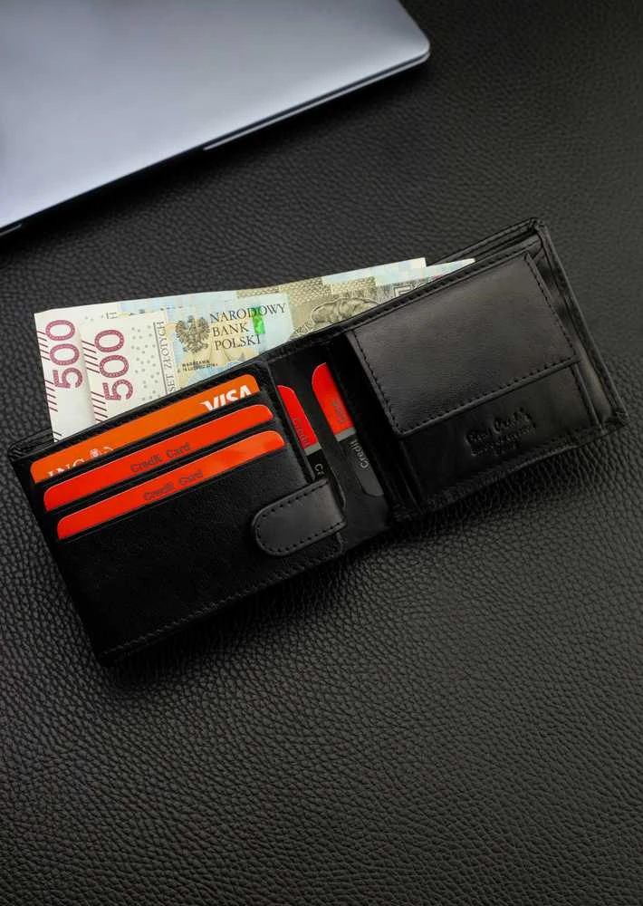 Vyriška piniginė Pierre Cardin, su RFID apsauga, juoda YS603