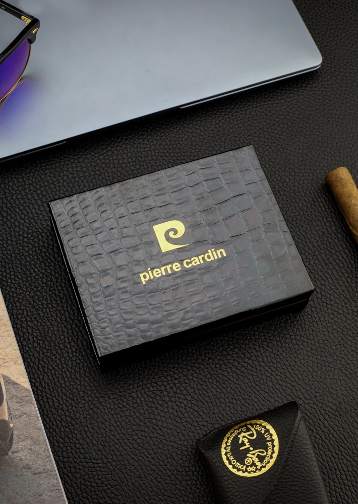 Vyriška piniginė Pierre Cardin, su RFID apsauga, juoda YS603