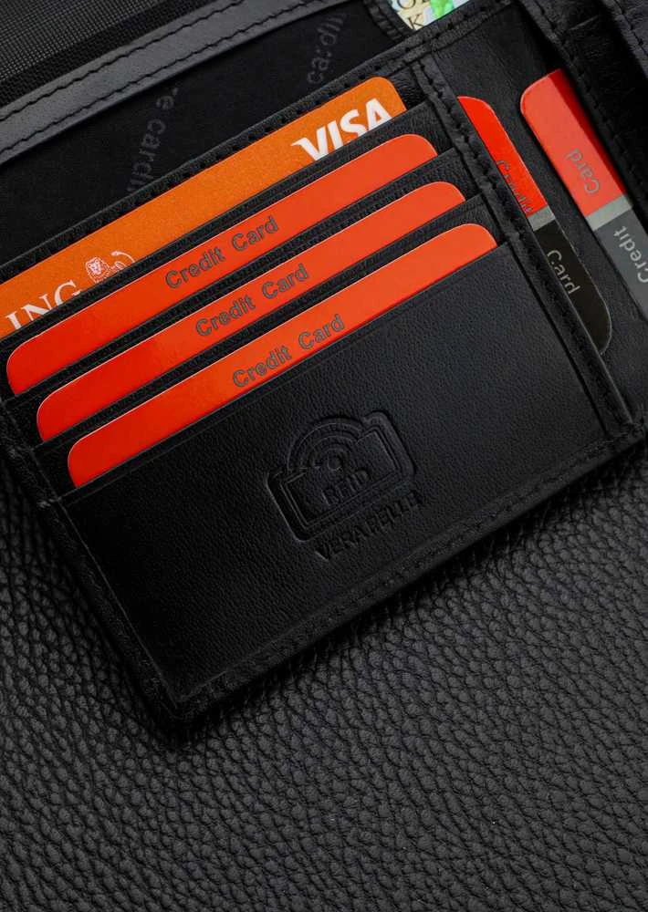 Vyriška piniginė Pierre Cardin, su RFID apsauga, juoda odinė A5288206