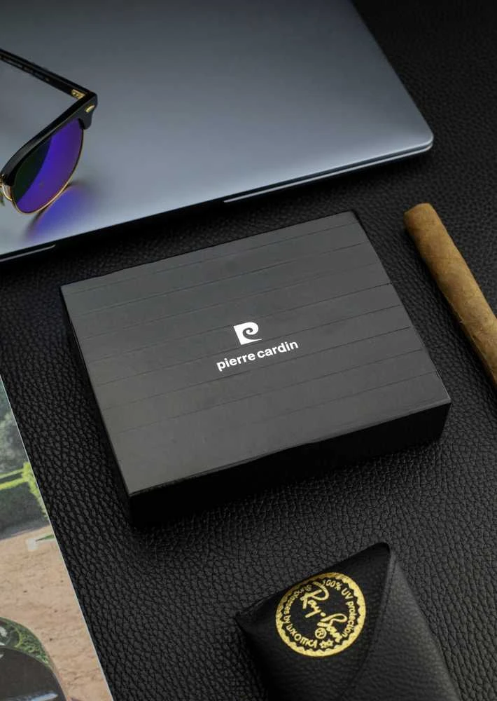 Vyriška piniginė Pierre Cardin, su RFID apsauga, juoda odinė A5288206