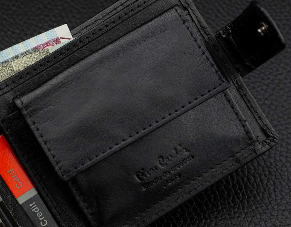 Vyriška piniginė Pierre Cardin, su RFID apsauga, juoda odinė A5288206