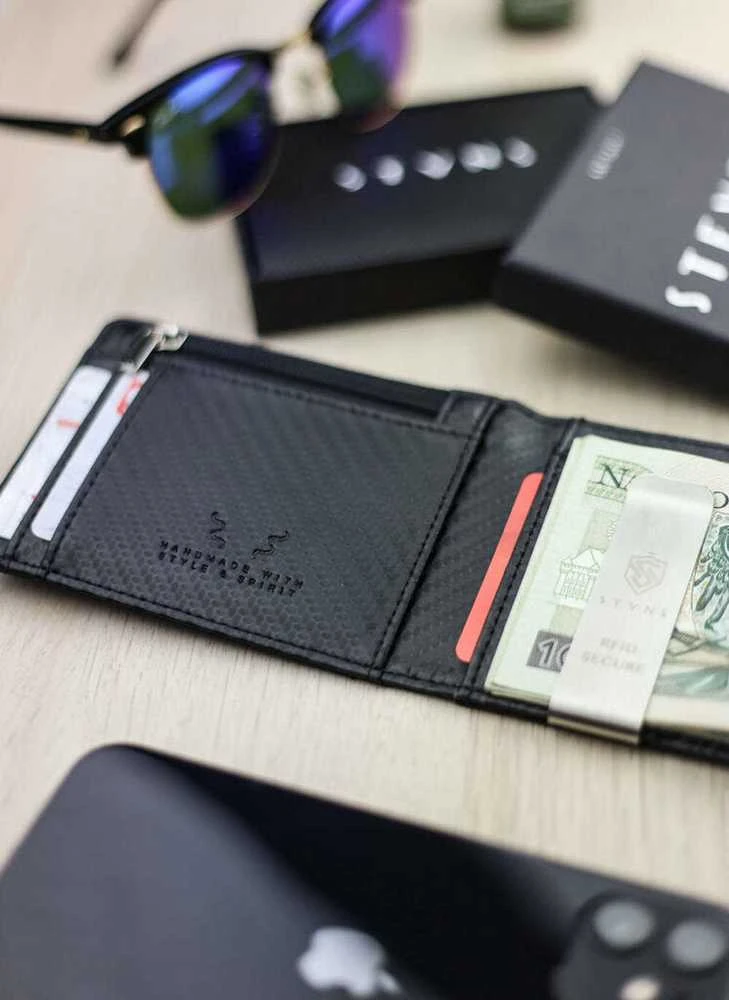 Vyriška piniginė Stevens Rfid AirTag, juoda