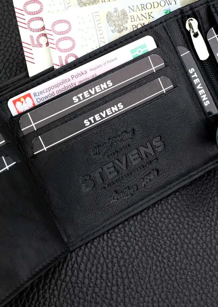 Vyriška piniginė Stevens su grandine, juoda