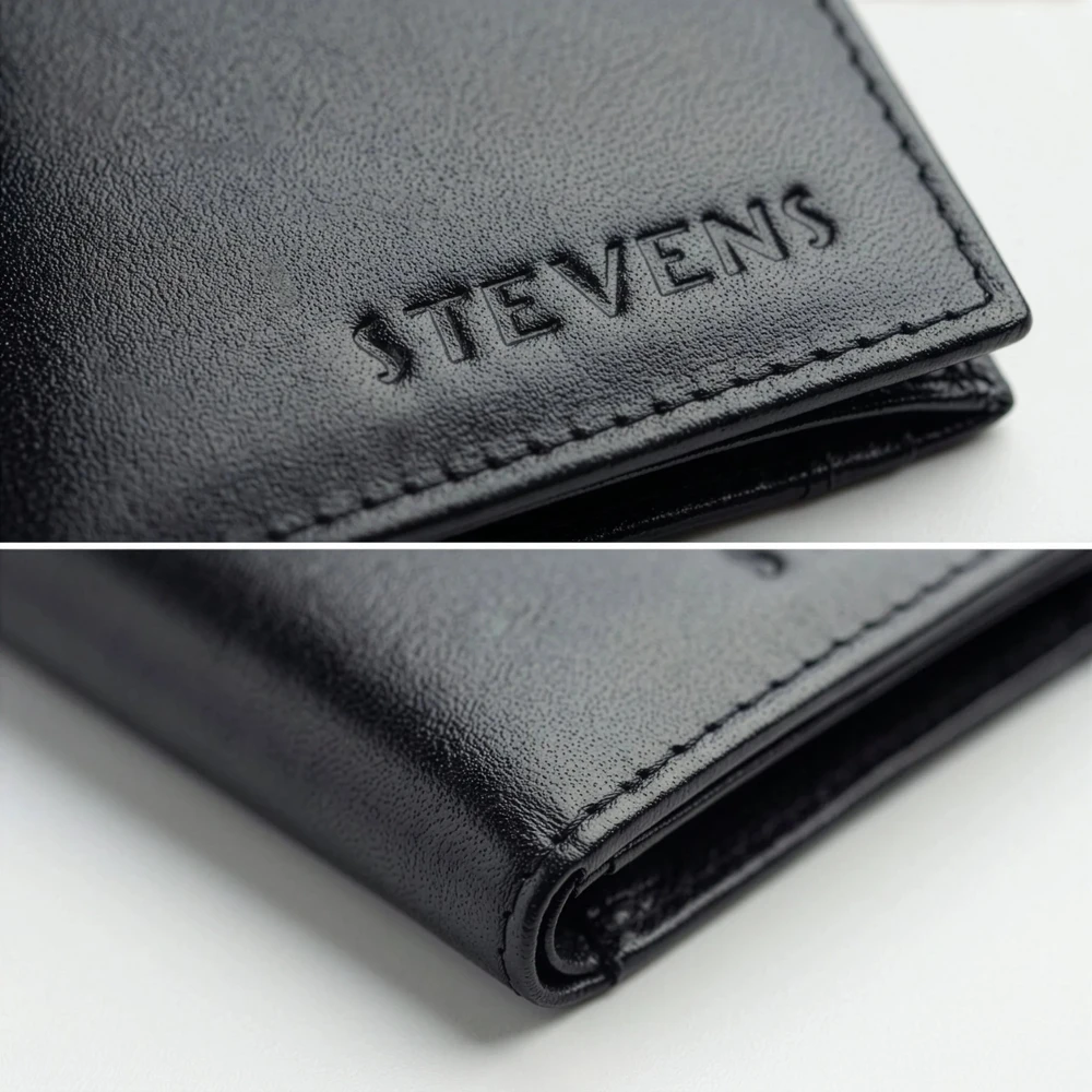 Vyriška plona odinė dokumentų ir kortelių piniginė STEVENS, juoda, RFID D40042