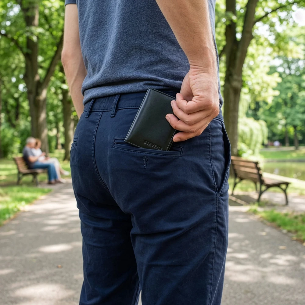 Vyriška plona odinė dokumentų ir kortelių piniginė STEVENS, juoda, RFID D40042